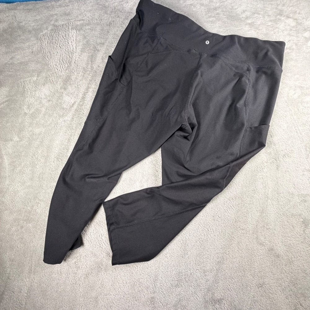 Zella Womens Black High Waisted Cropped Leggings with Side Pockets‎ Size XL - Picture 3 of 5